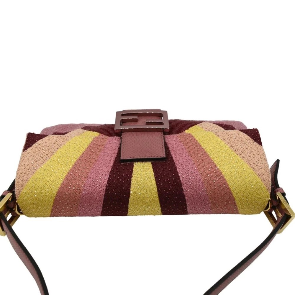 FENDI Baguette 1997 Satin Leather Shoulder Satchel Bag Multicolor - Picture 4 of 12